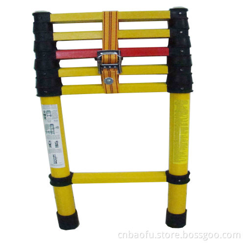 Patented 220kv Yellow Fiberglass Telescopic Ladder
